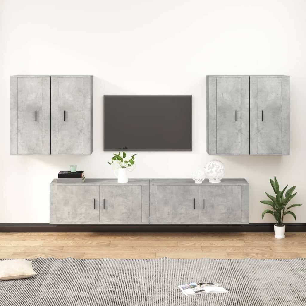 6 Piece TV Cabinet Set Engineered Wood Price