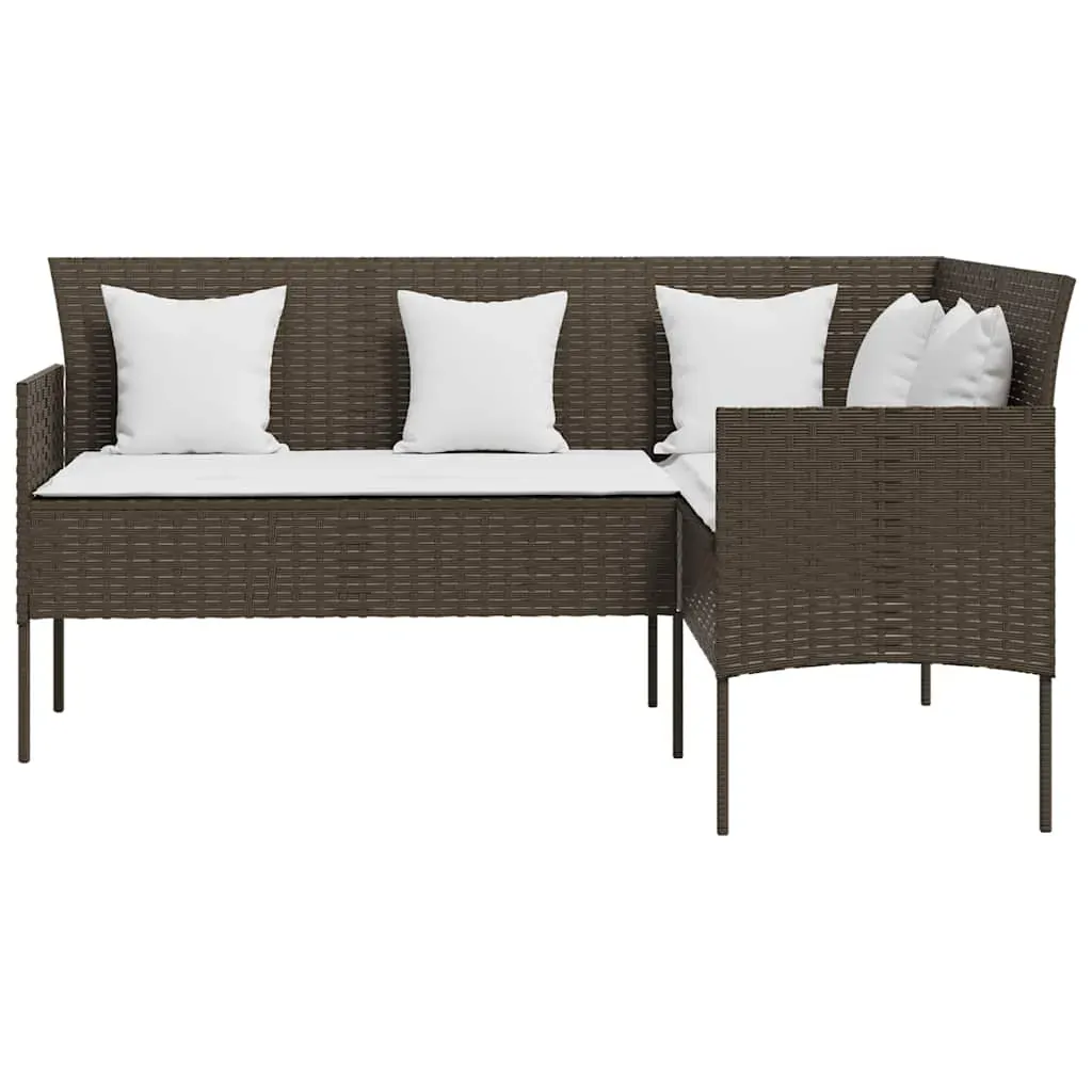 5 Piece L-shaped Couch Sofa Set with Cushions Poly Rattan Price