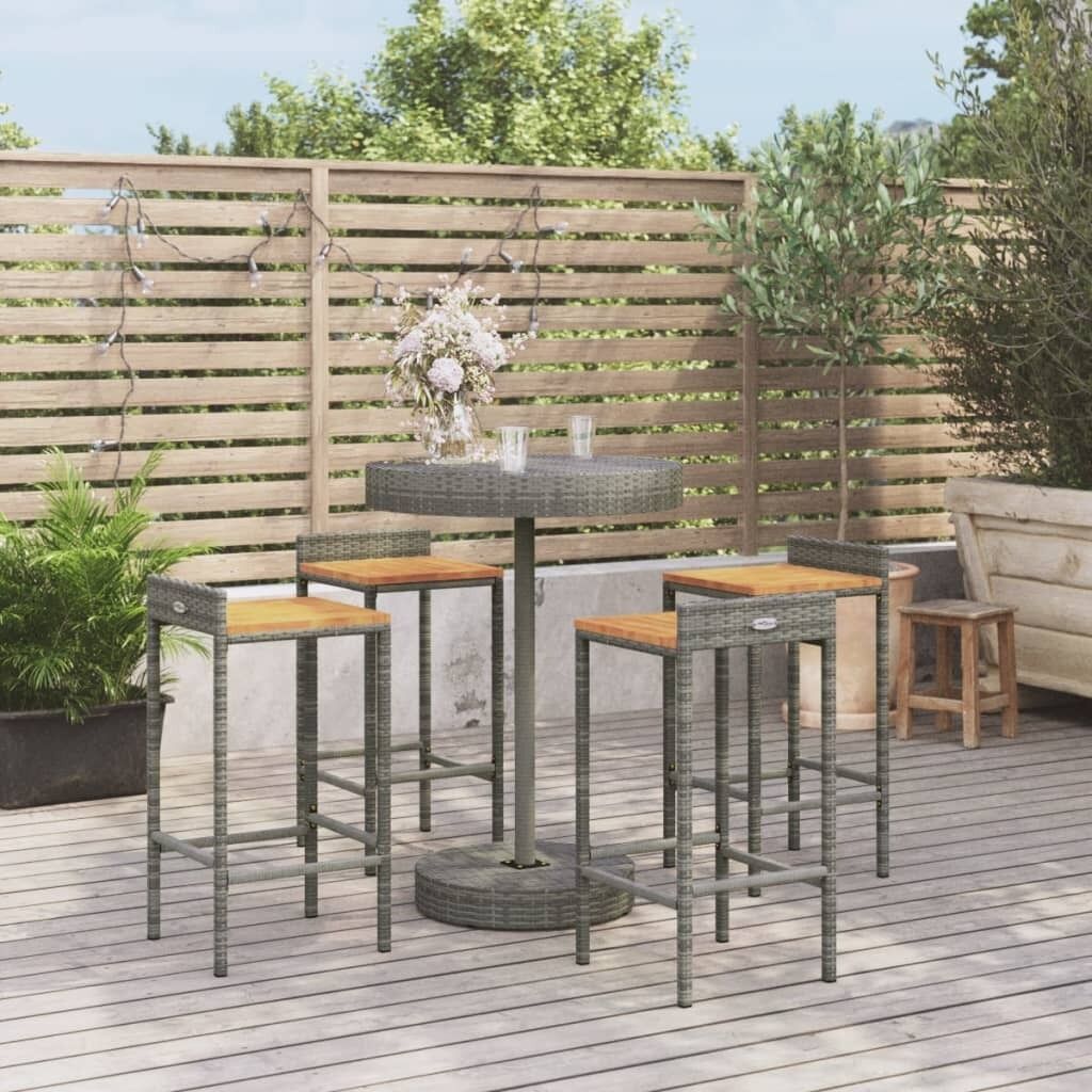 Garden Bar Set Poly Rattan&Solid Wood Acacia Price