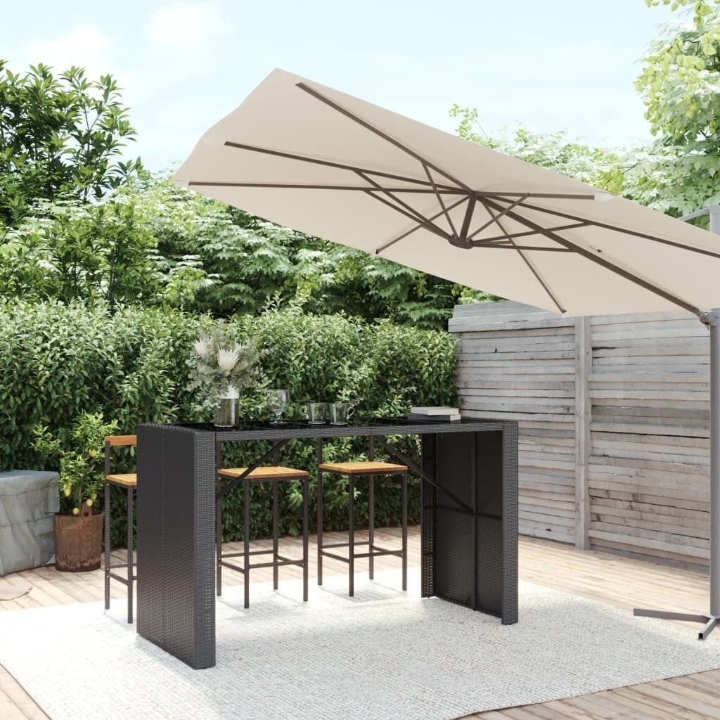 Bar Table with Glass Top Poly Rattan Price