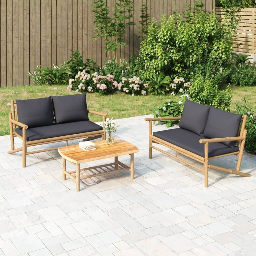 Garden Bench with Cushions Bamboo Price