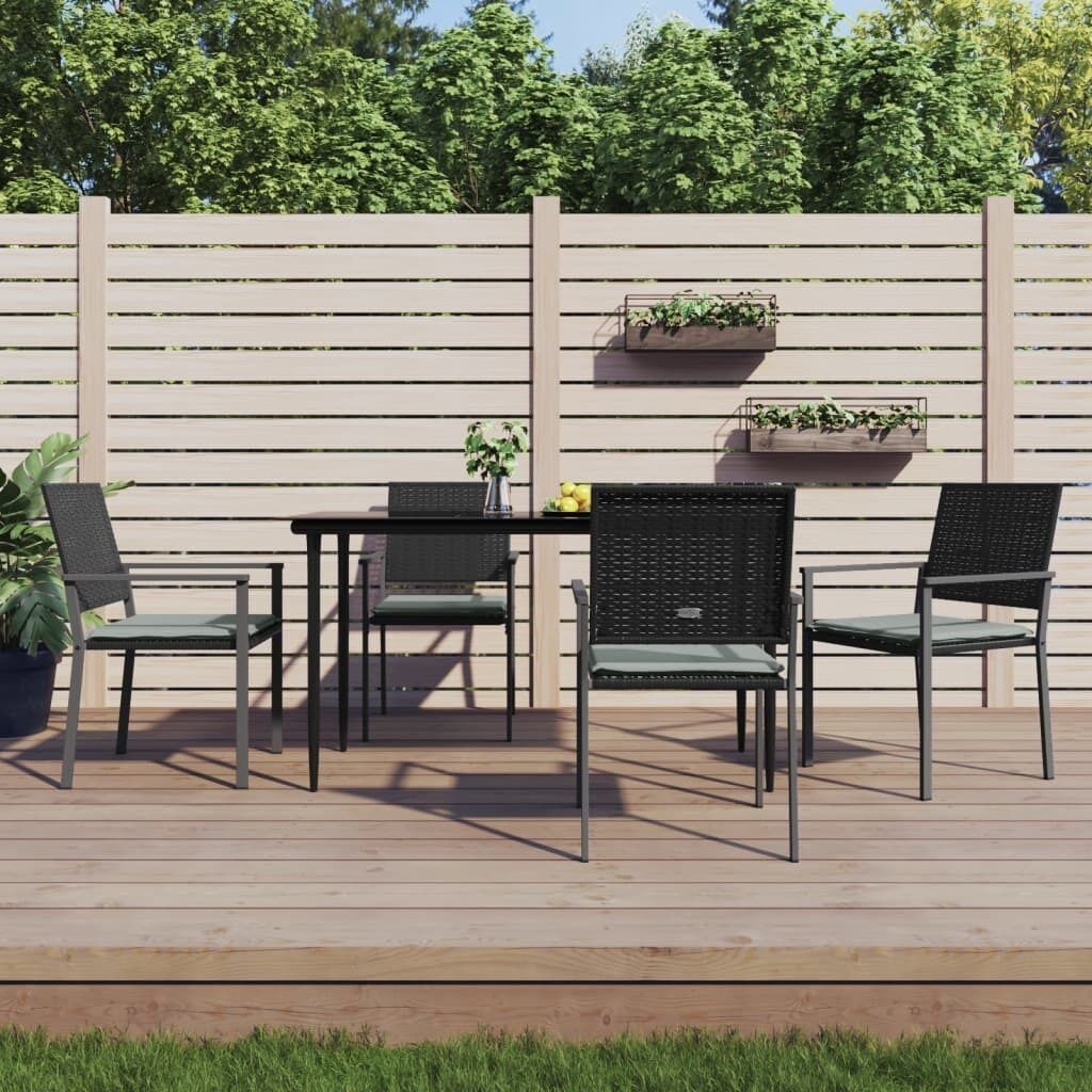 Garden Dining Set with Cushions Poly Rattan and Steel Price