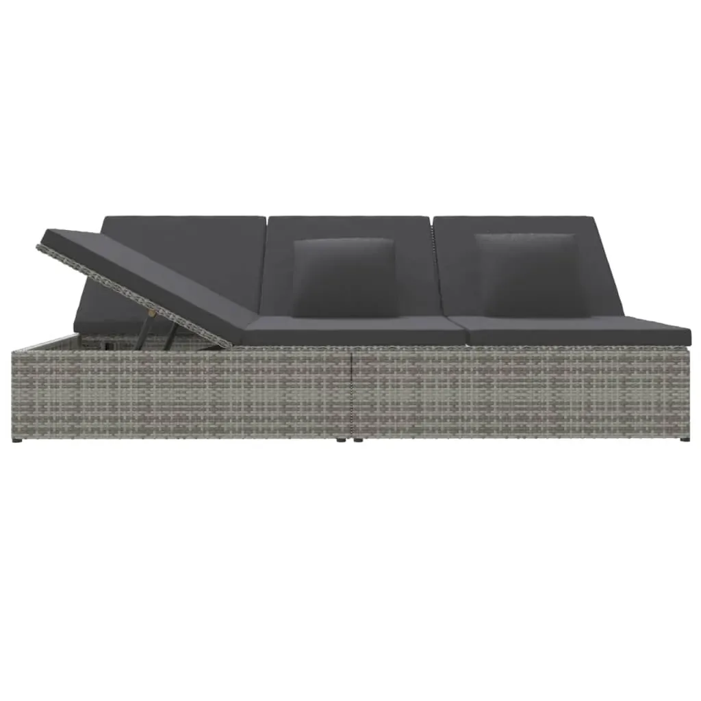 Convertible Sun Bed with Cushions Poly Rattan Price