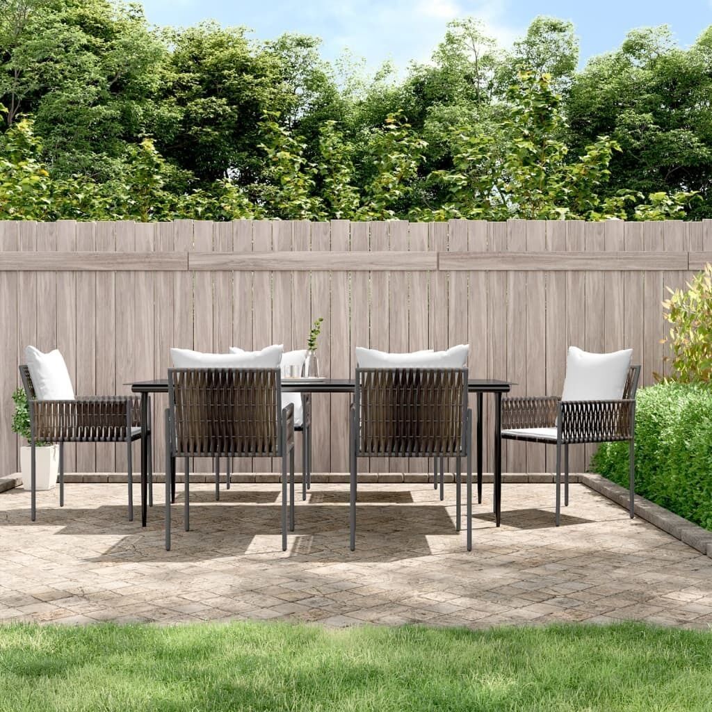 Garden Dining Set with Cushions Poly Rattan and Steel Price