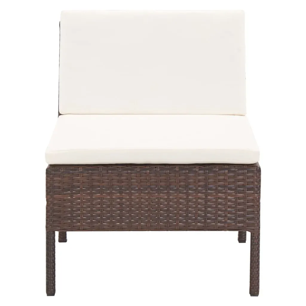 5 Piece Garden Sofa Set with Cushions Poly Rattan Price