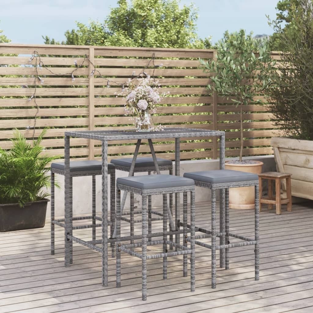 Garden Bar Set with Cushions Poly Rattan Price