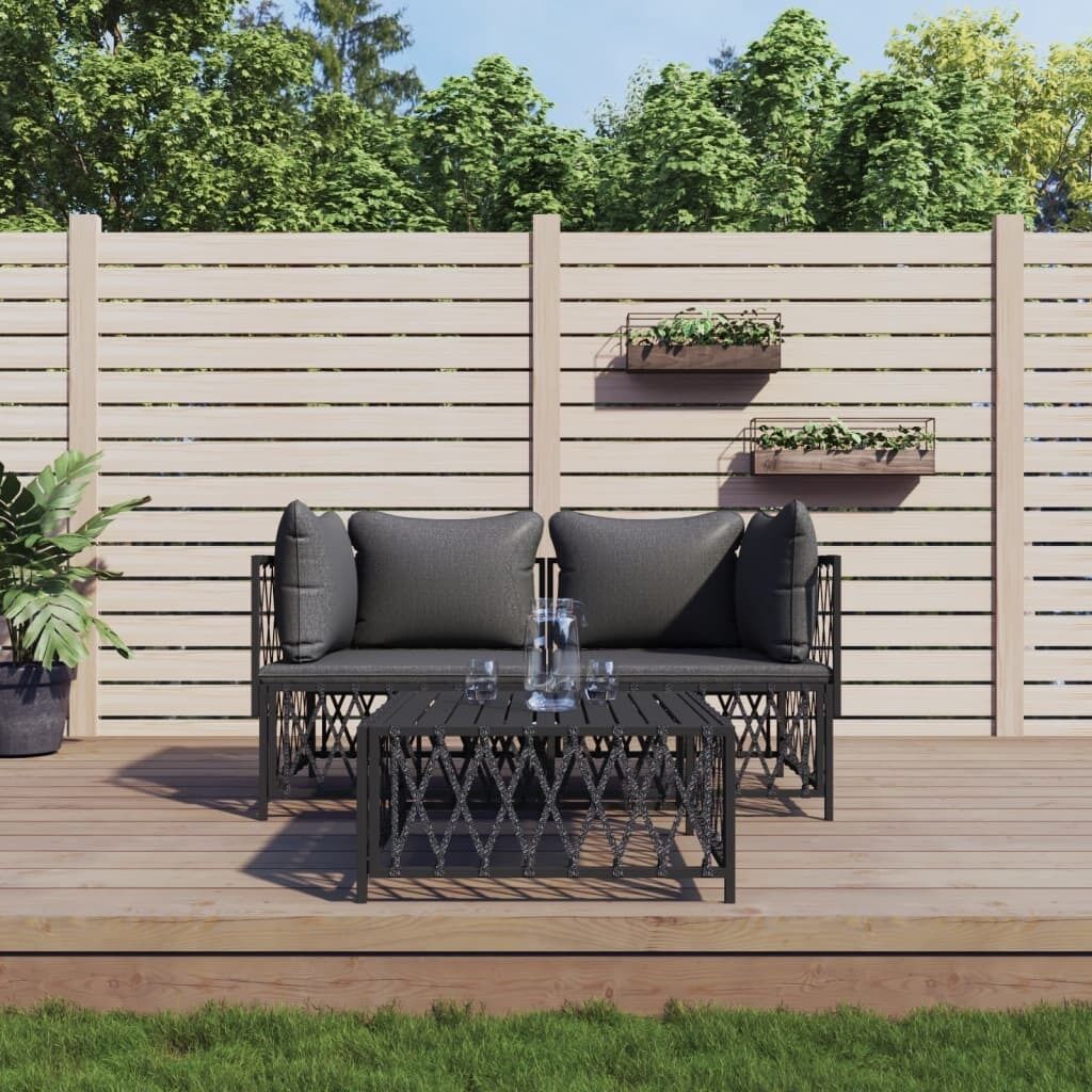 Garden Lounge Set with Cushions Steel Price