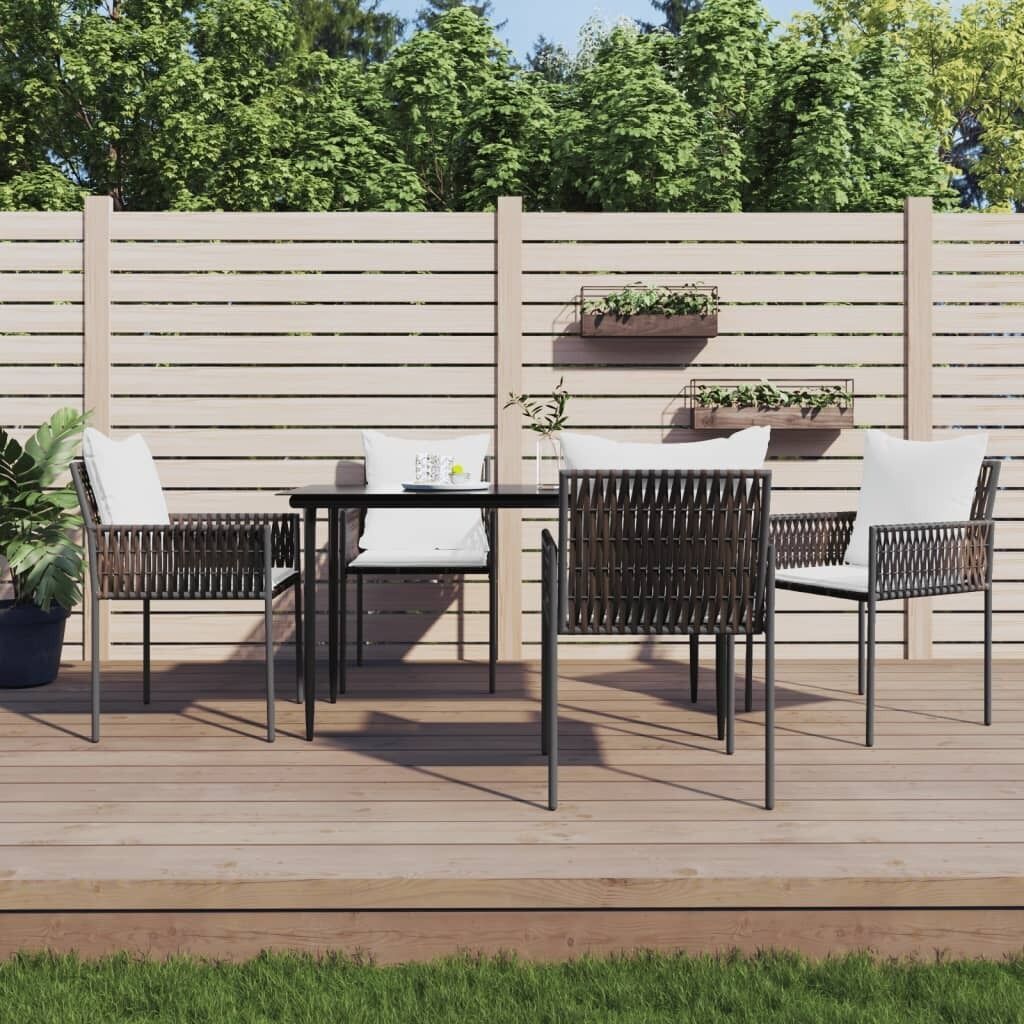 Garden Dining Set with Cushions Poly Rattan and Steel Price