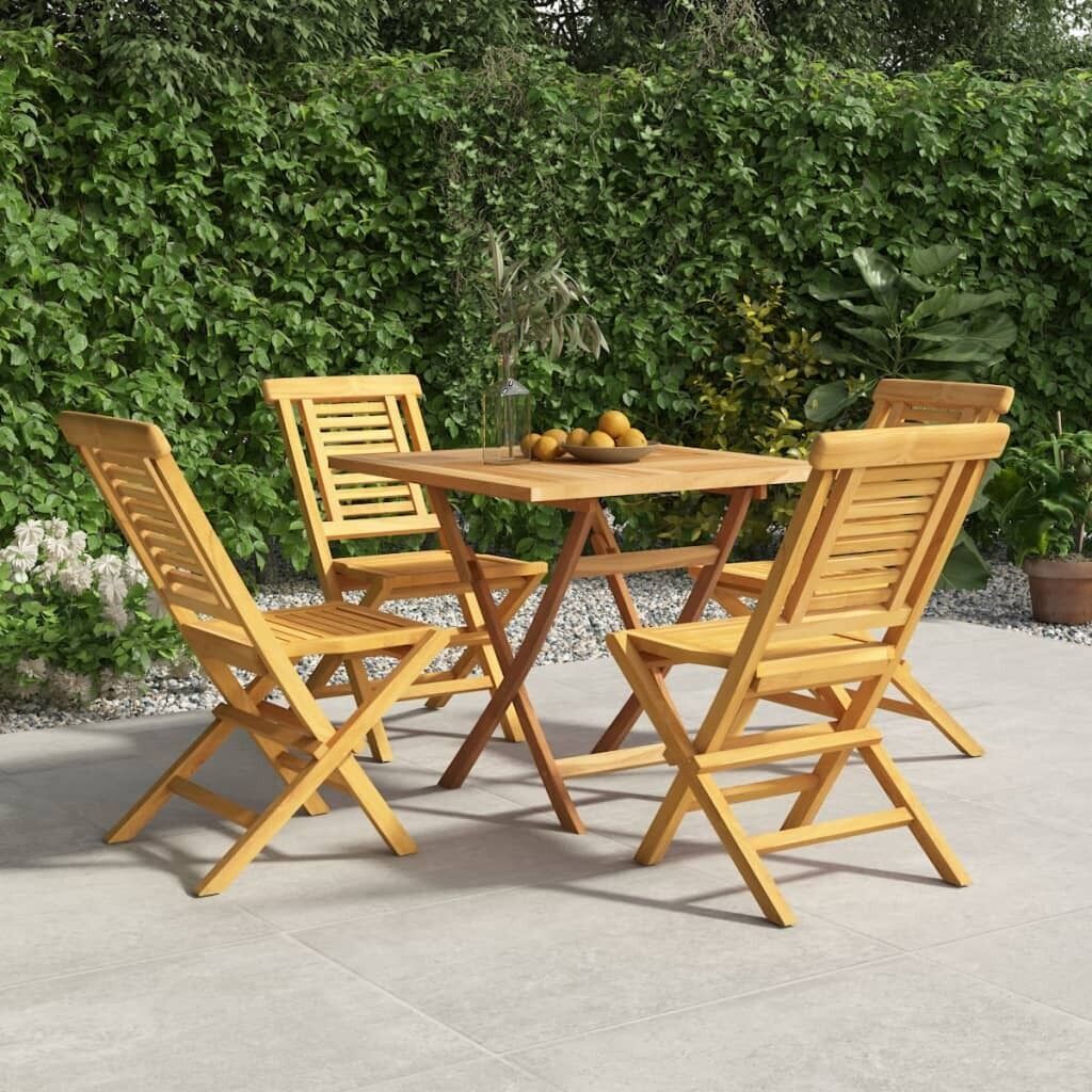 5 Piece Garden Dining Set Solid Teak Wood Price