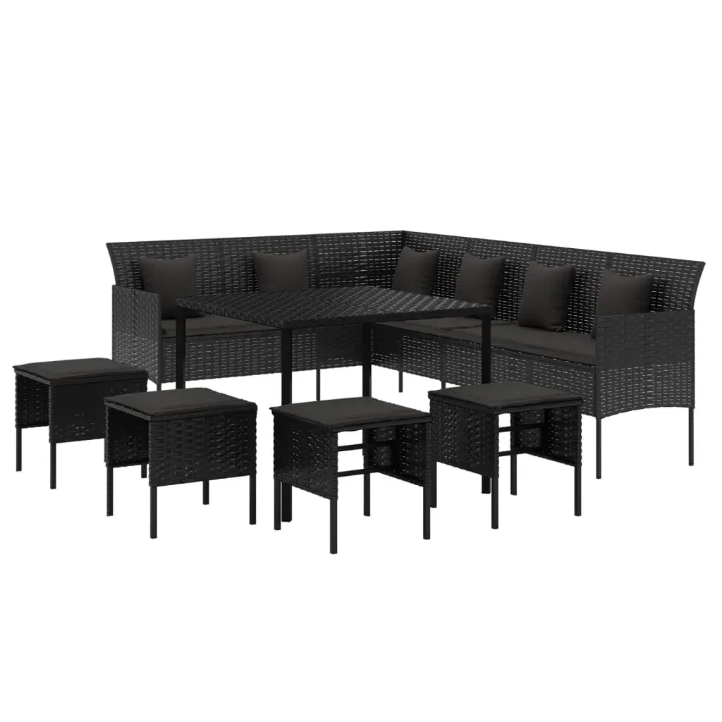 6 Piece Garden Dining Set with Cushions Poly Rattan Price