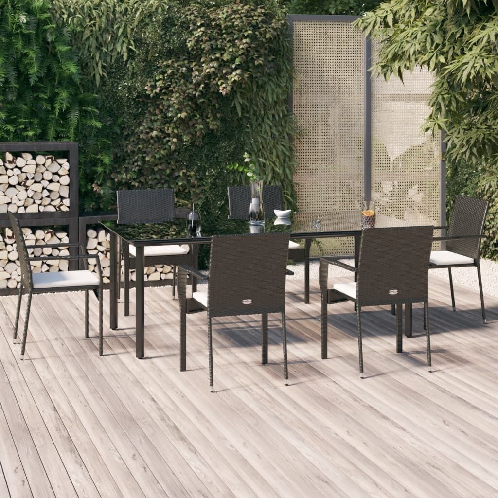 Garden Dining Set with Cushions Poly Rattan Price