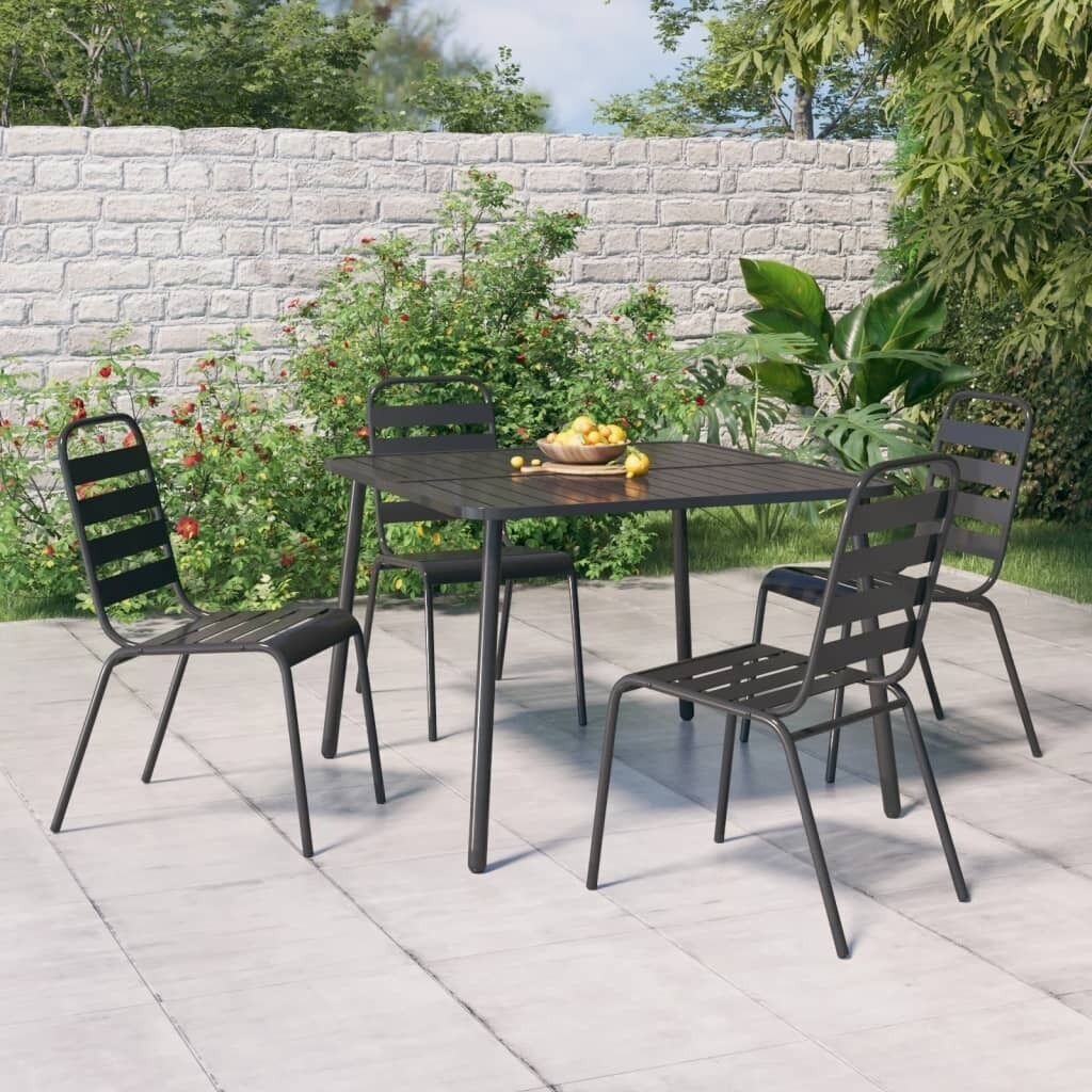 Garden Dining Set Anthracite Steel Price