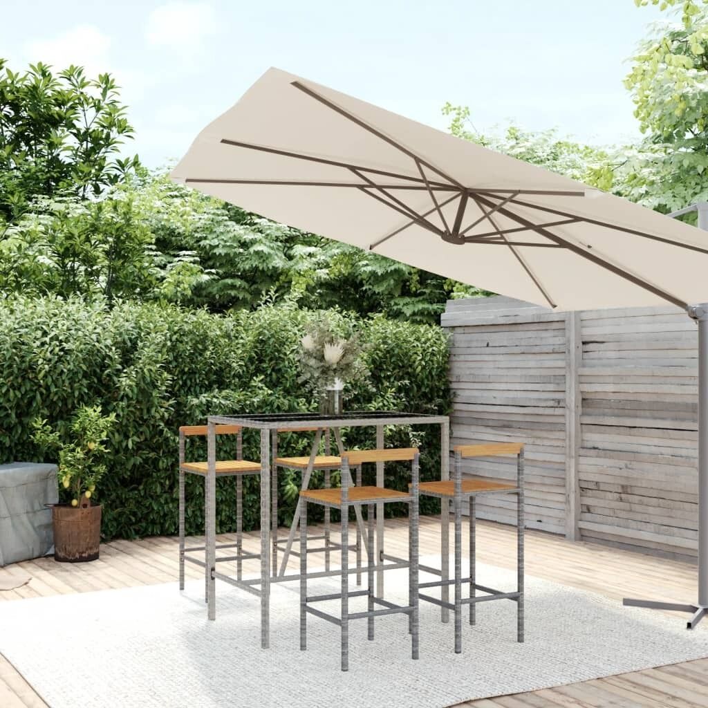 Garden Bar Set Poly Rattan& Solid Wood Acacia Price