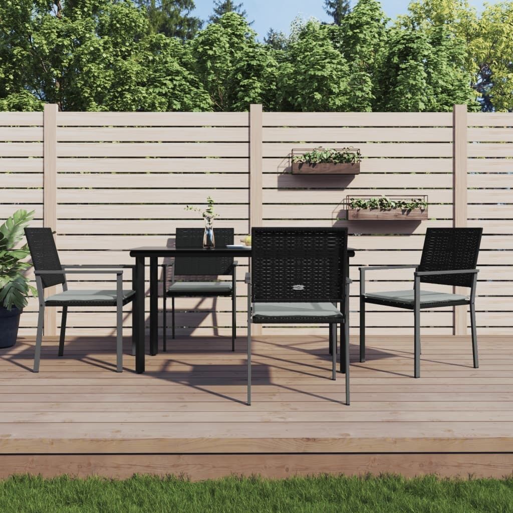 Garden Dining Set with Cushions Poly Rattan and Steel Price