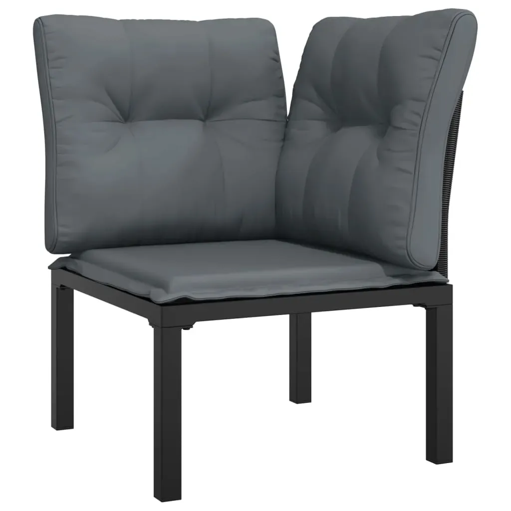 Garden Lounge Set Black and Grey Poly Rattan Price