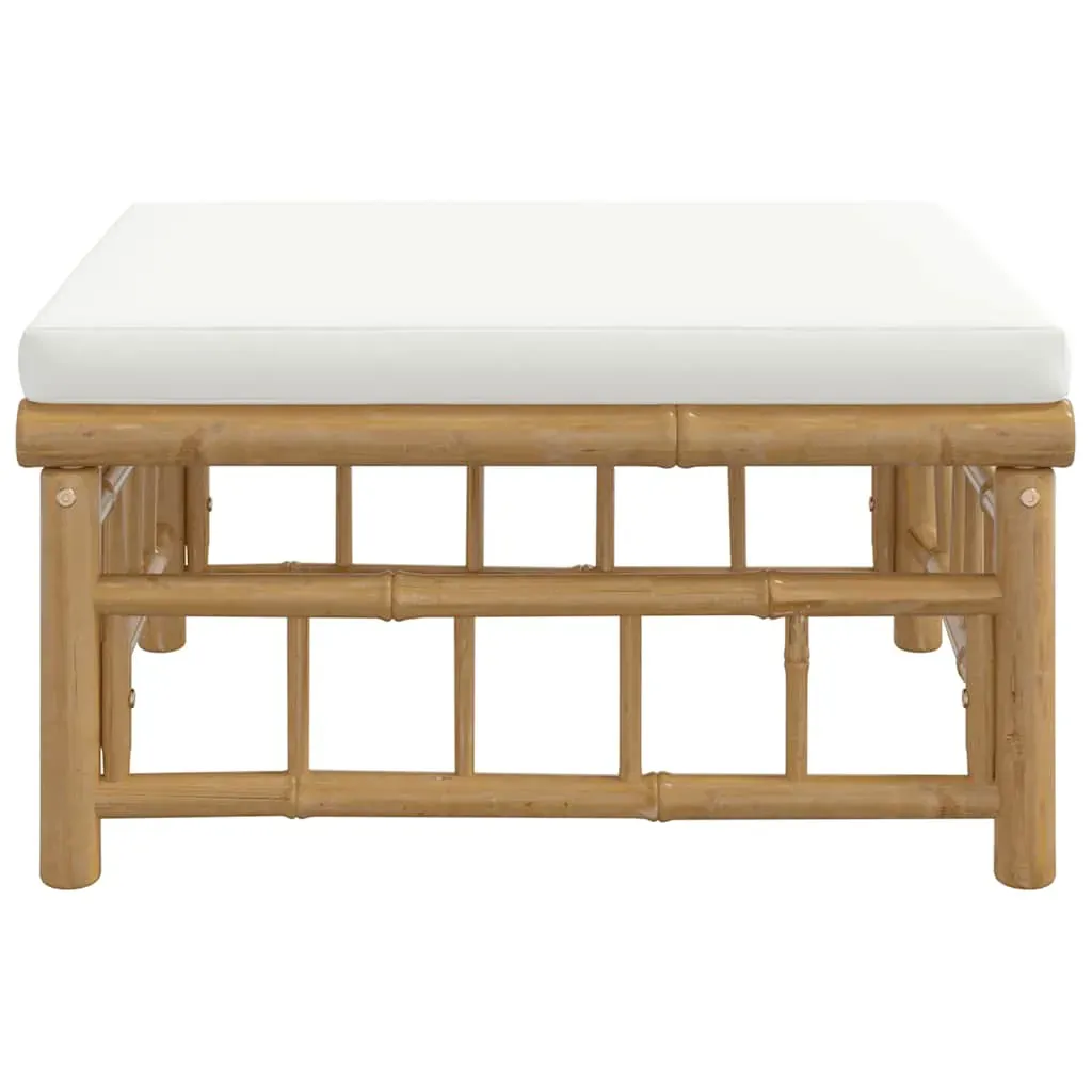 Garden Footstool with Cushion Bamboo Price
