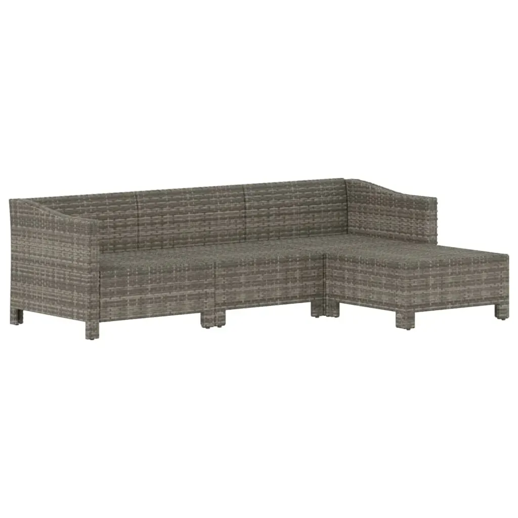 Garden Lounge Set with Cushions Grey Poly Rattan Price