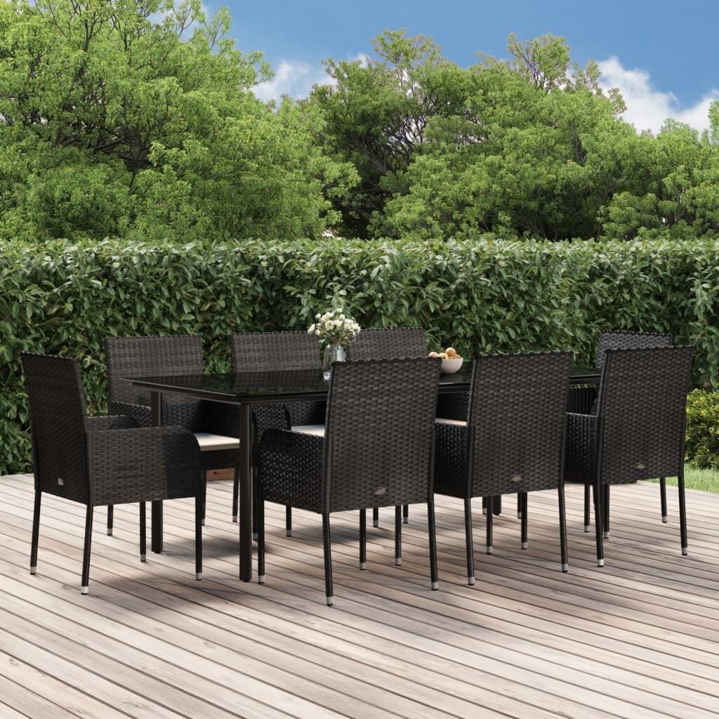 Garden Dining Set with Cushions Poly Rattan Price
