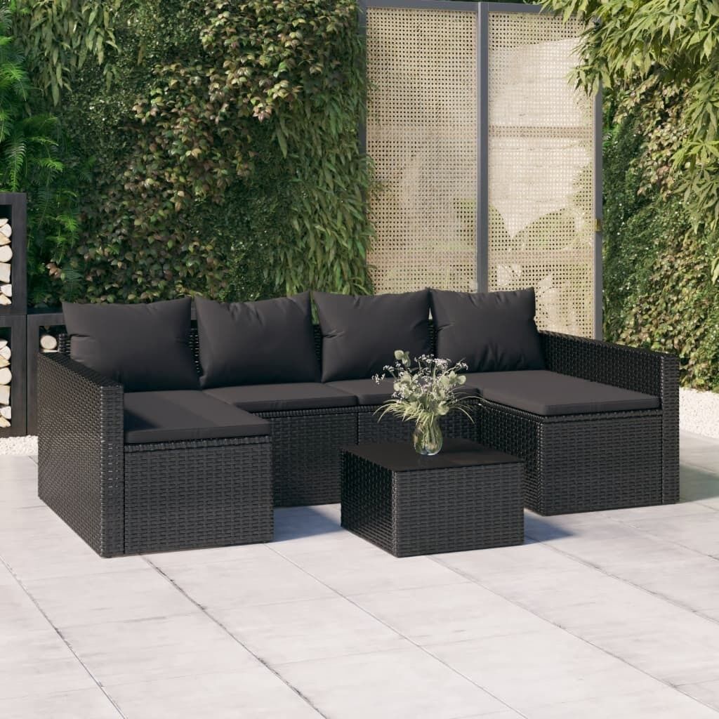 2 Piece Garden Lounge Set with Cushions Poly Rattan Price