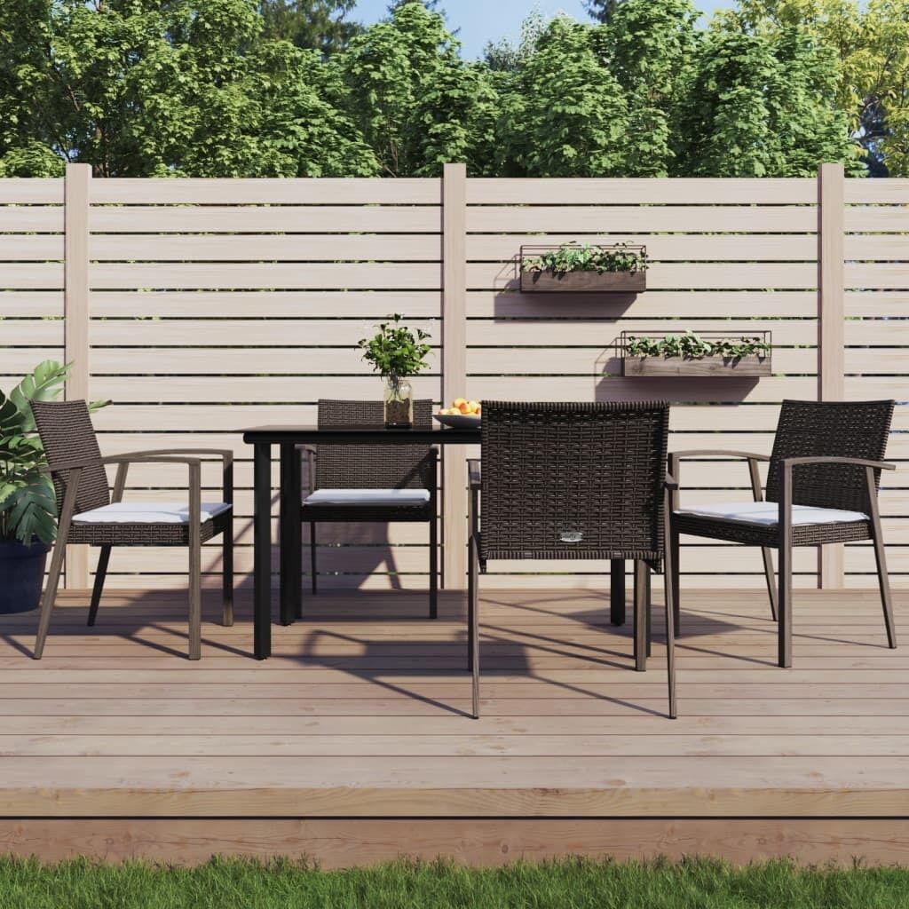 Garden Dining Set with Cushions Poly Rattan and Steel Price