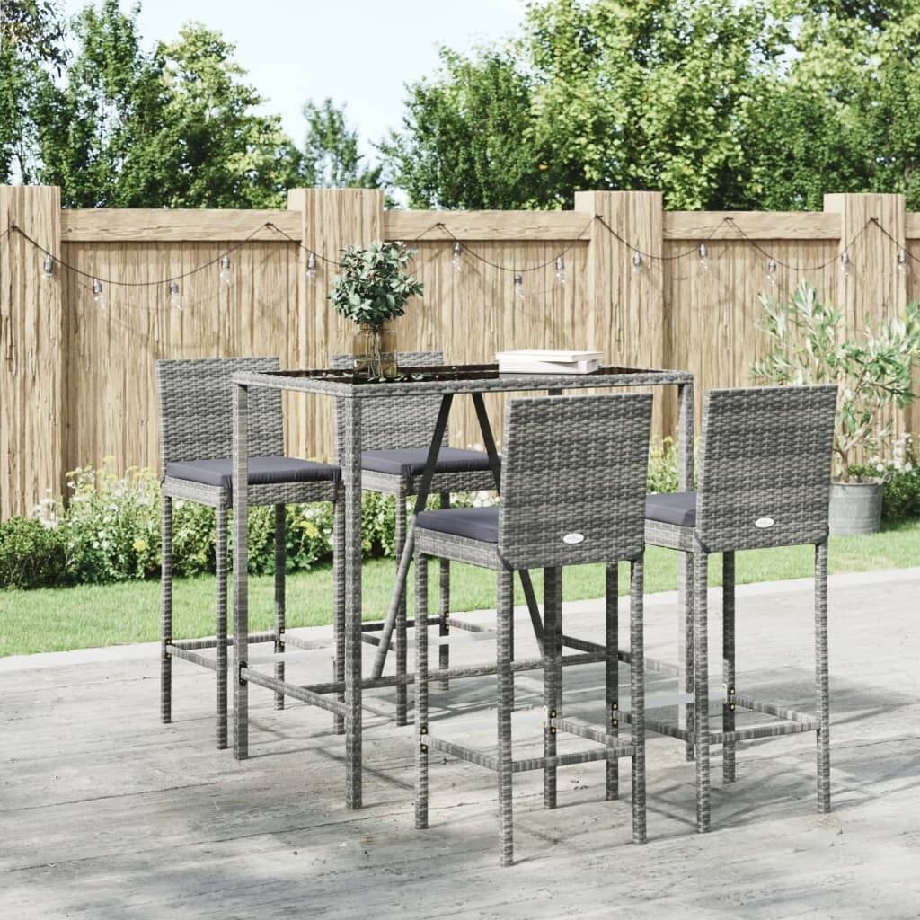 Outdoor Bar Set with Cushions Poly Rattan Price