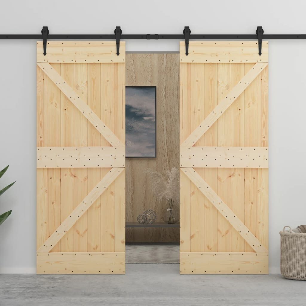 Sliding Door with Hardware Set Solid Pine Wood Price