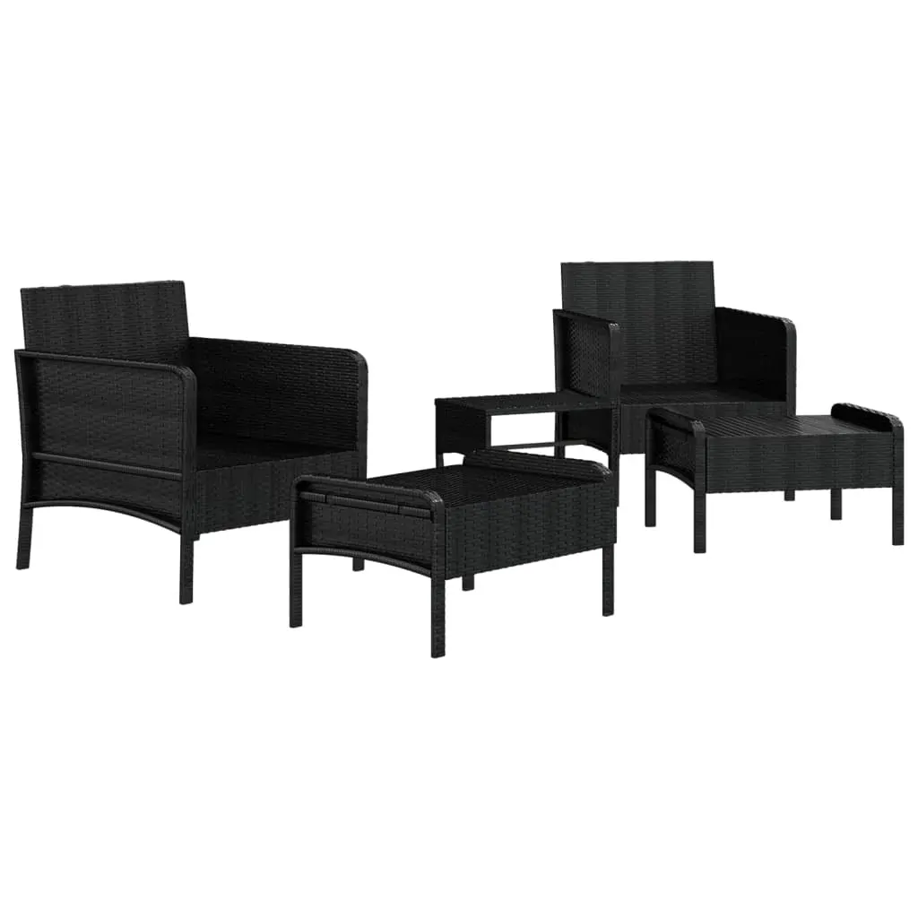 5 Piece Garden Lounge Set with Cushions Poly Rattan Price
