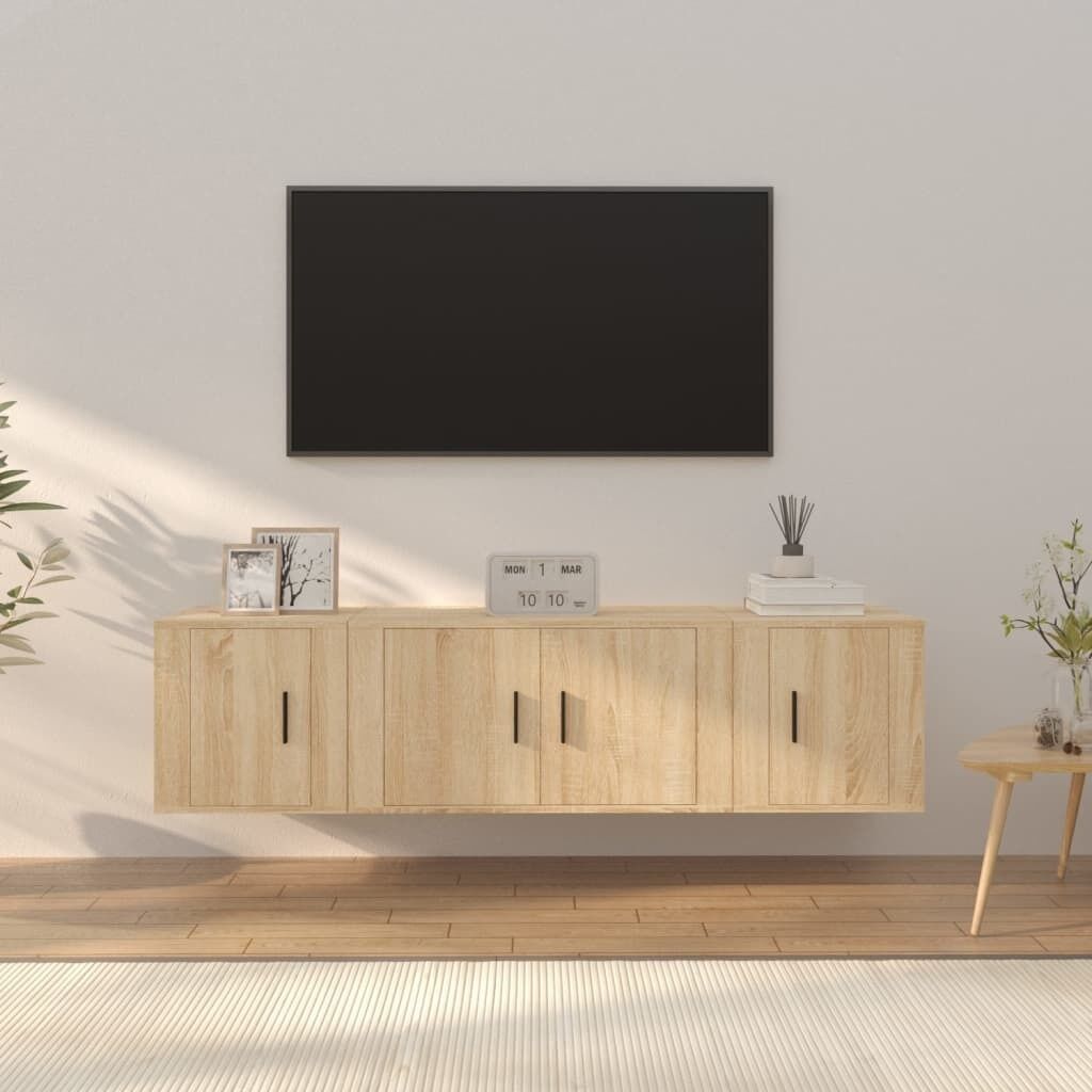 3 Piece TV Cabinet Set Engineered Wood Price