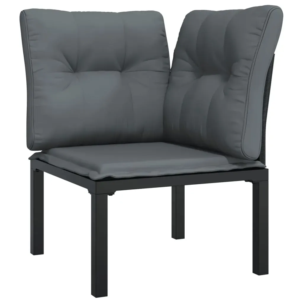 Garden Lounge Set Black and Grey Poly Rattan Price