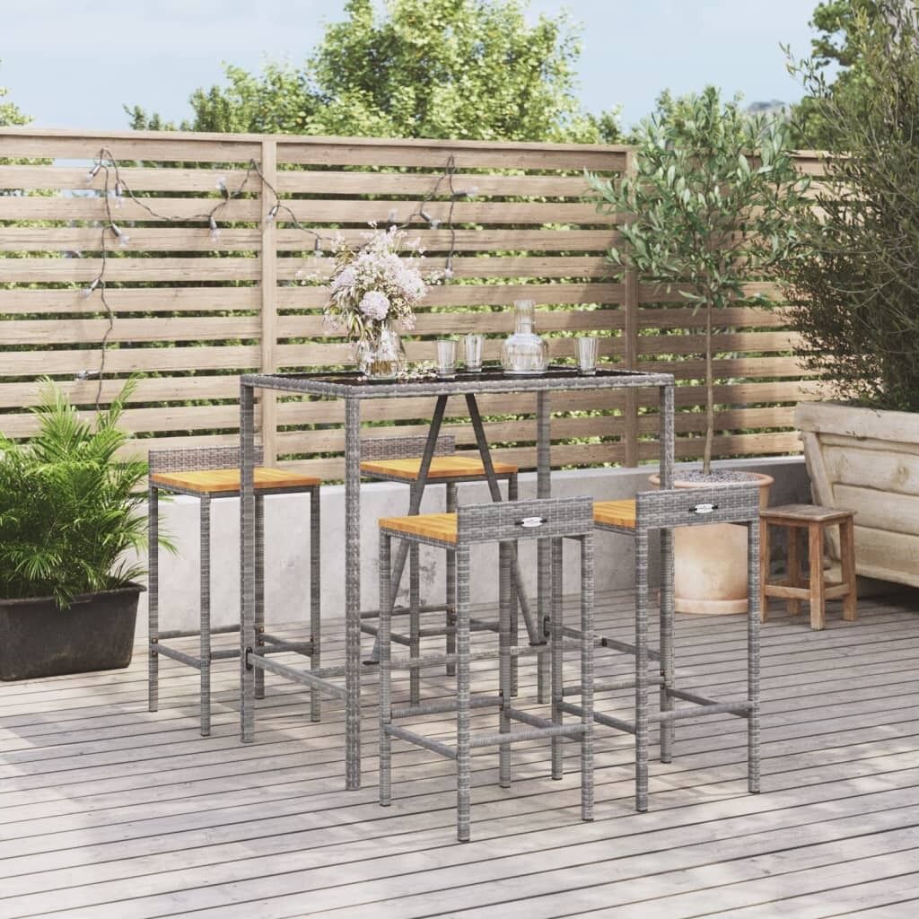 Garden Bar Set Poly Rattan& Solid Wood Acacia Price