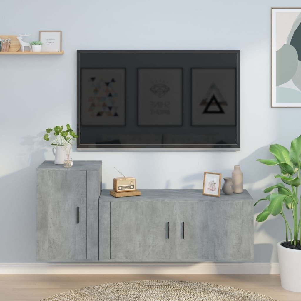 2 Piece TV Cabinet Set Engineered Wood Price