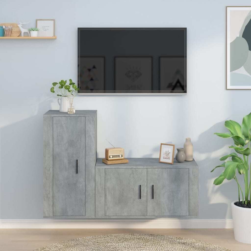 2 Piece TV Cabinet Set Engineered Wood Price