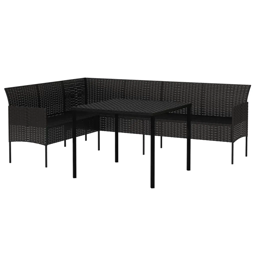 2 Piece Garden Dining Set with Cushions Poly Rattan Price