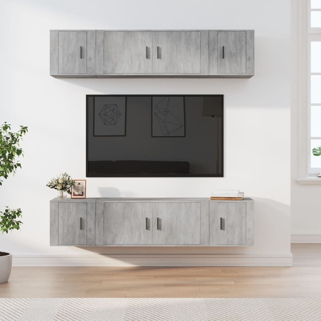 6 Piece TV Cabinet Set Engineered Wood Price