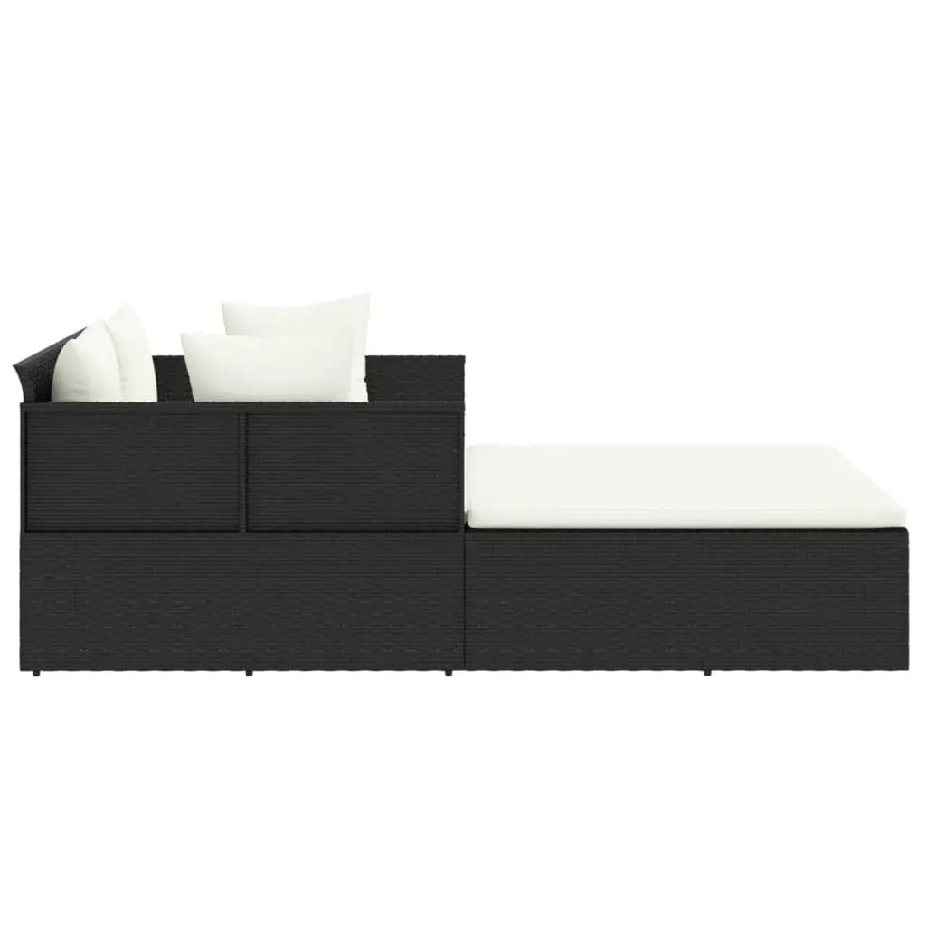 Sunbed with Cushions 182x118x63 cm Poly Rattan Price