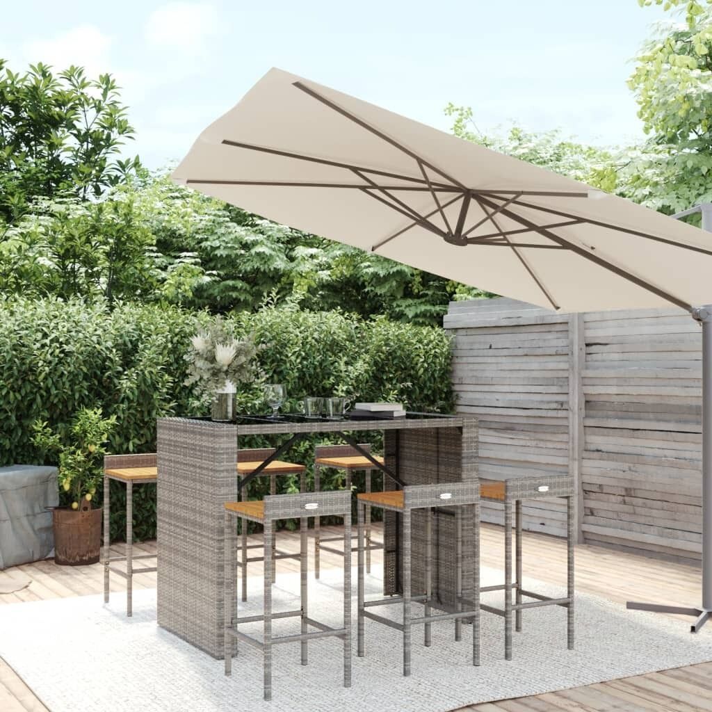 Garden Bar Set Poly Rattan& Solid Wood Acacia Price