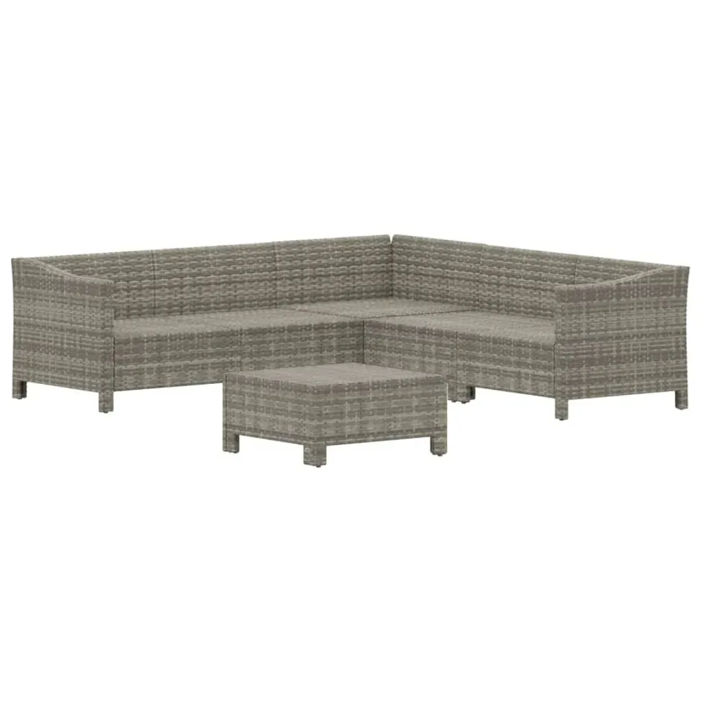 Garden Lounge Set with Cushions Grey Poly Rattan Price