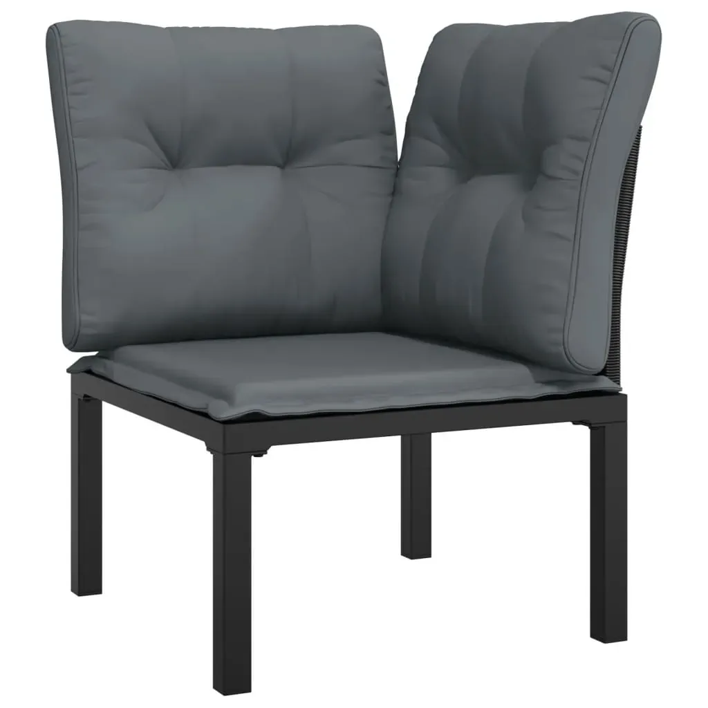 Garden Lounge Set Black and Grey Poly Rattan Price