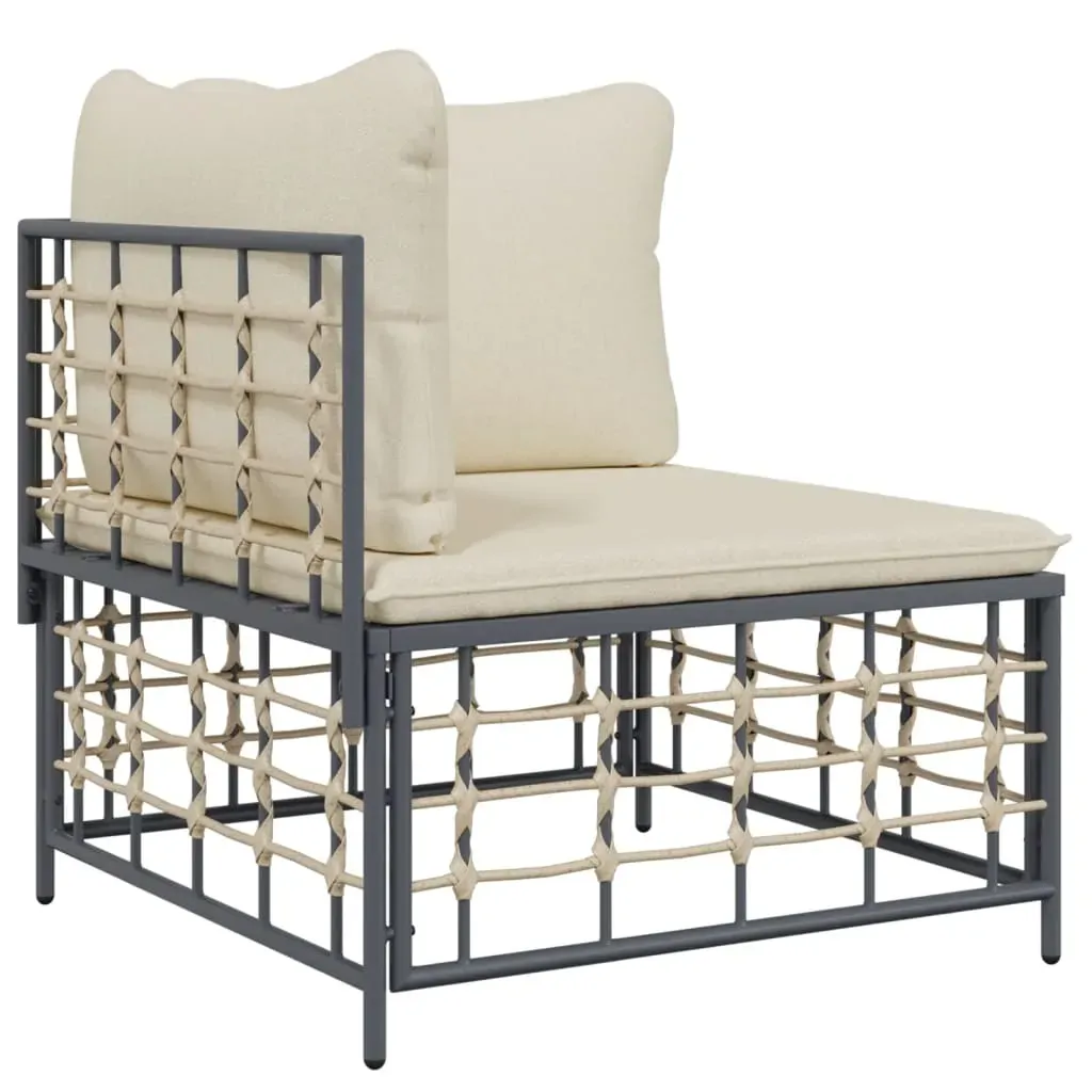 9 Piece Garden Lounge Set With Cushions Anthracite Poly Rattan Price