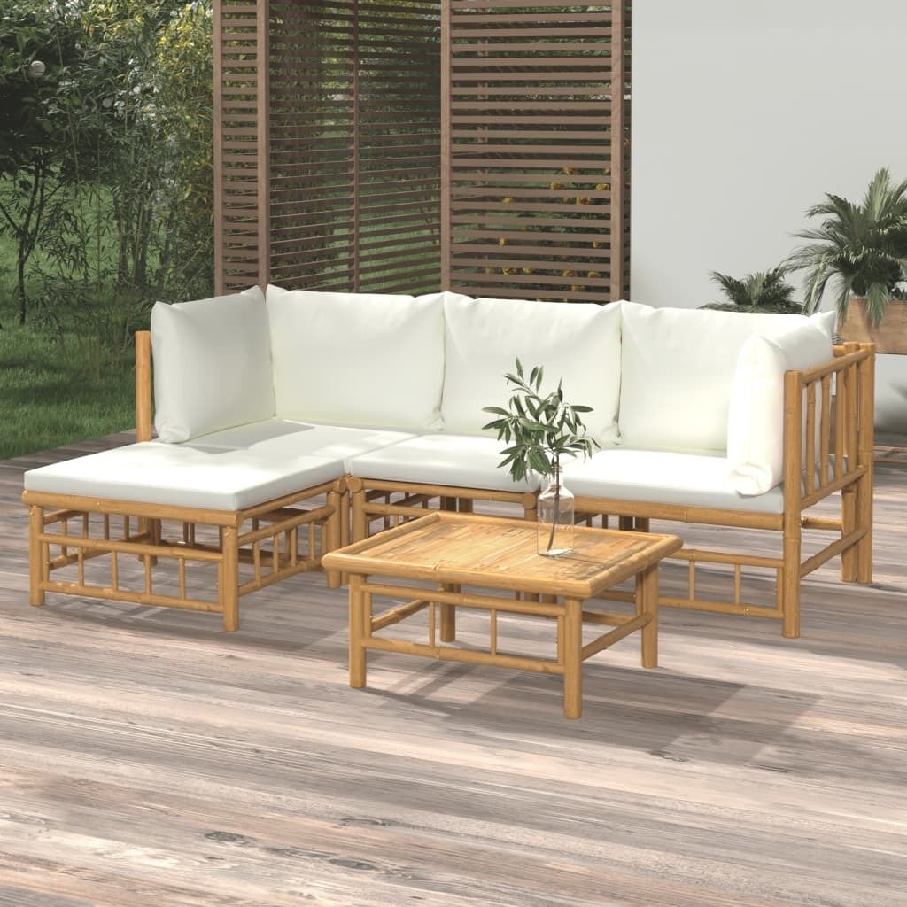 Garden Lounge Set with Cushions Bamboo Price