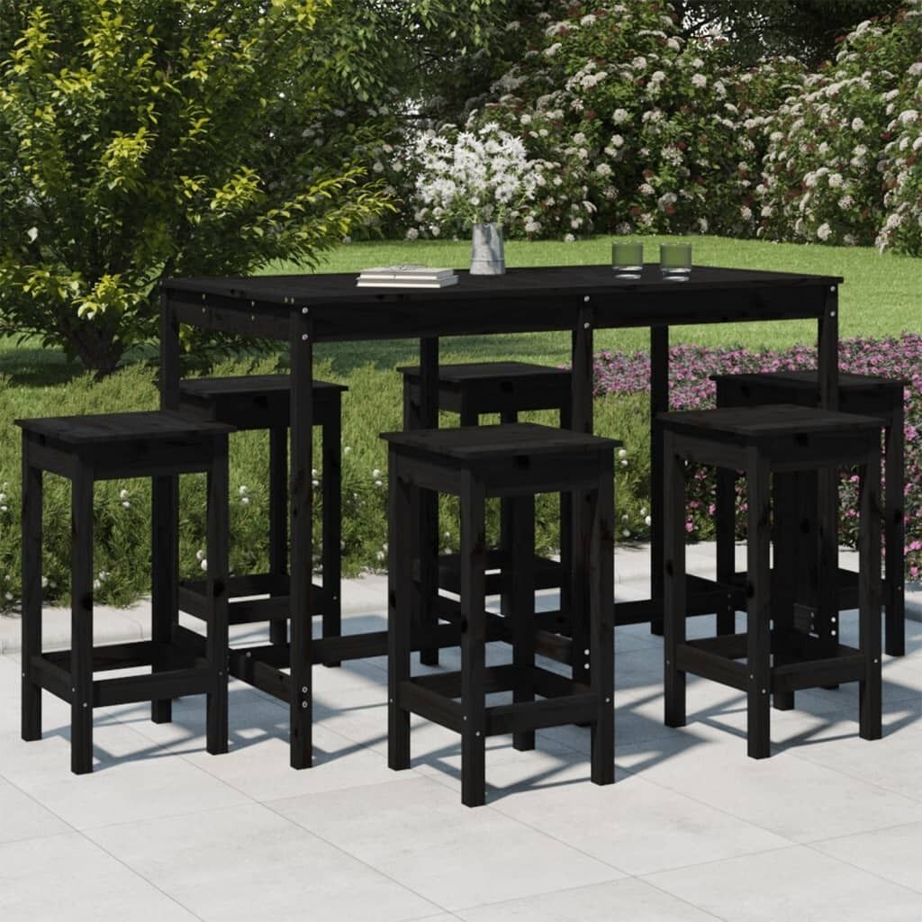 7 Piece Garden Bar Set Solid Pine Wood Price