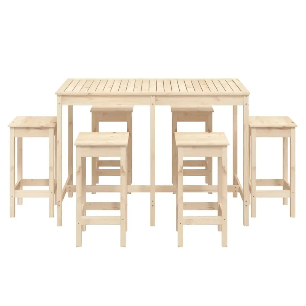 7 Piece Garden Bar Set Solid Pine Wood Price