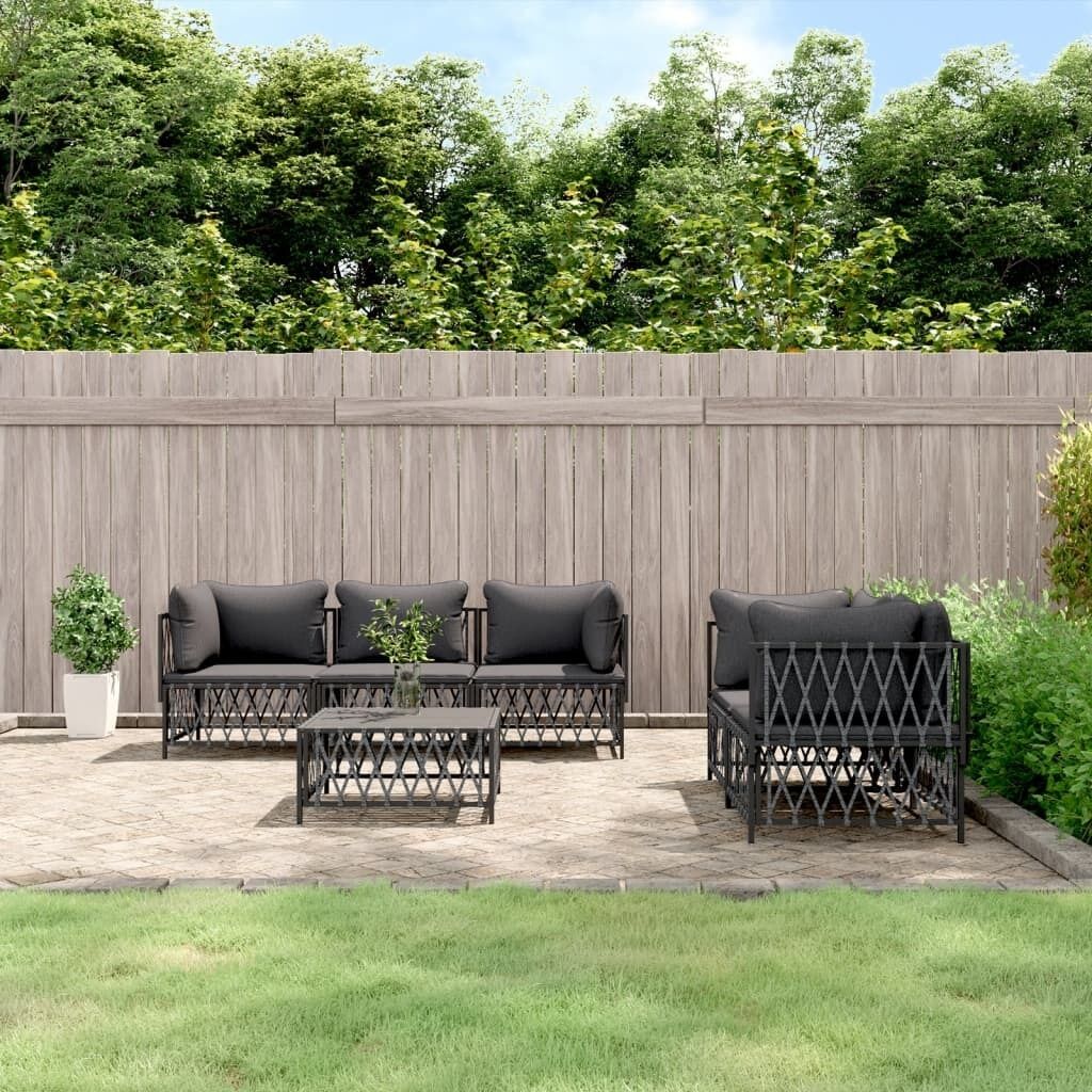 Garden Lounge Set with Cushions Steel Price