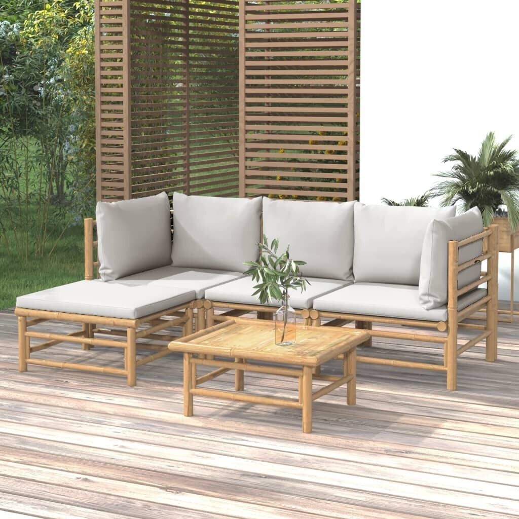 Garden Lounge Set with Cushions Bamboo Price