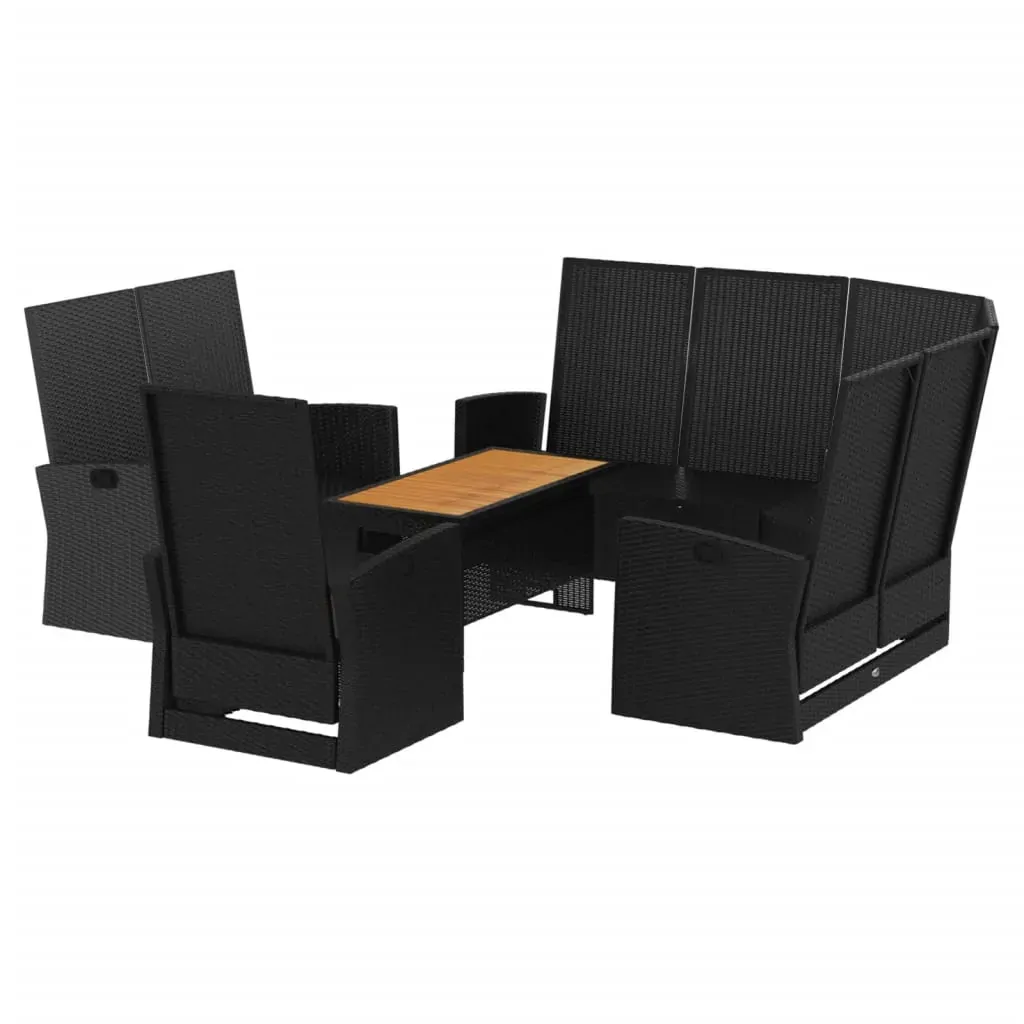4 Piece Garden Lounge Set with Cushions Poly Rattan Price