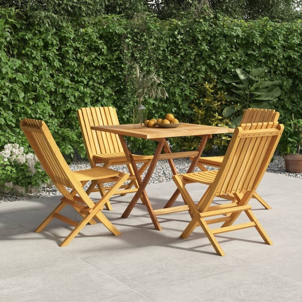 5 Piece Garden Dining Set Solid Teak Wood Price
