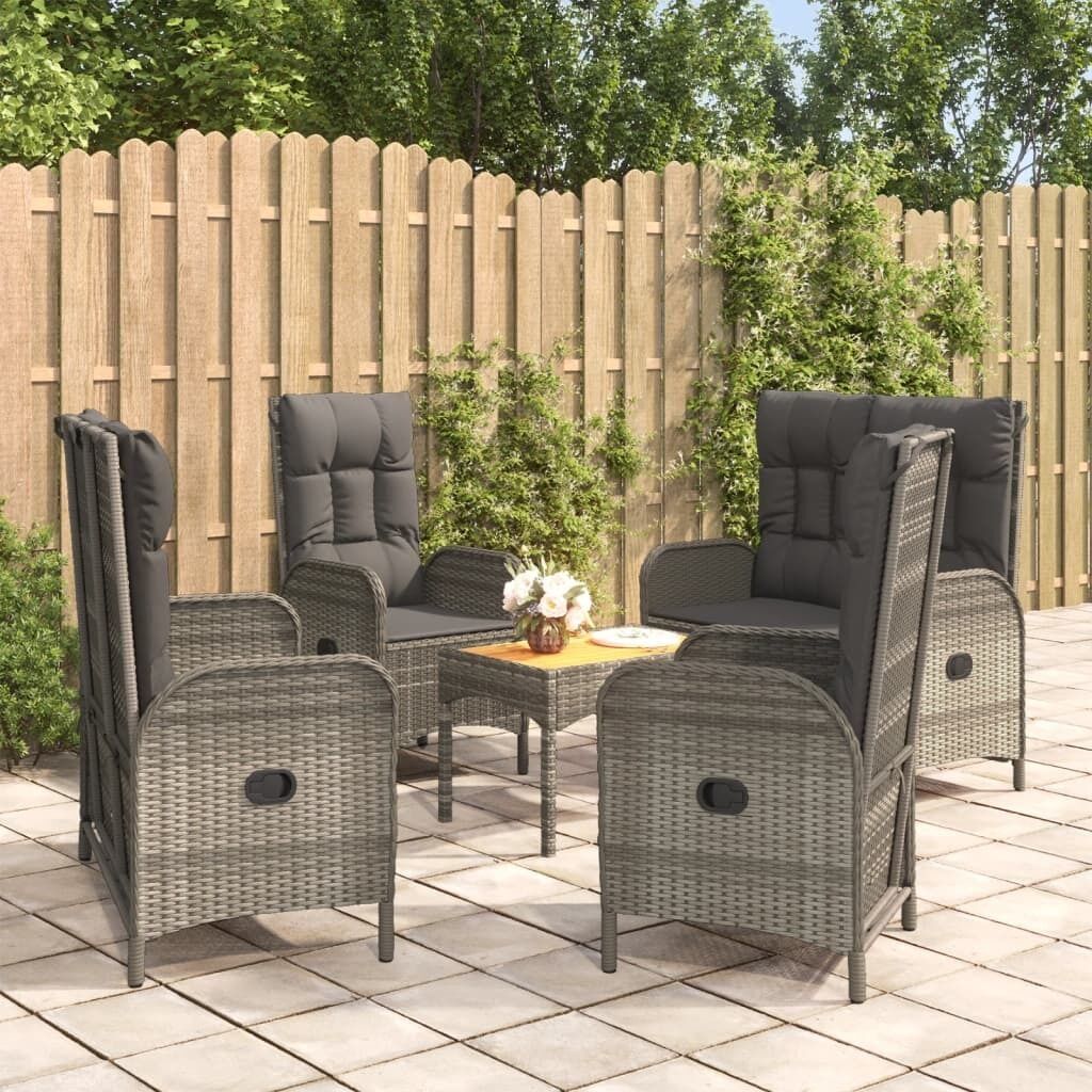 Garden Dining Set with Cushions Poly Rattan Price