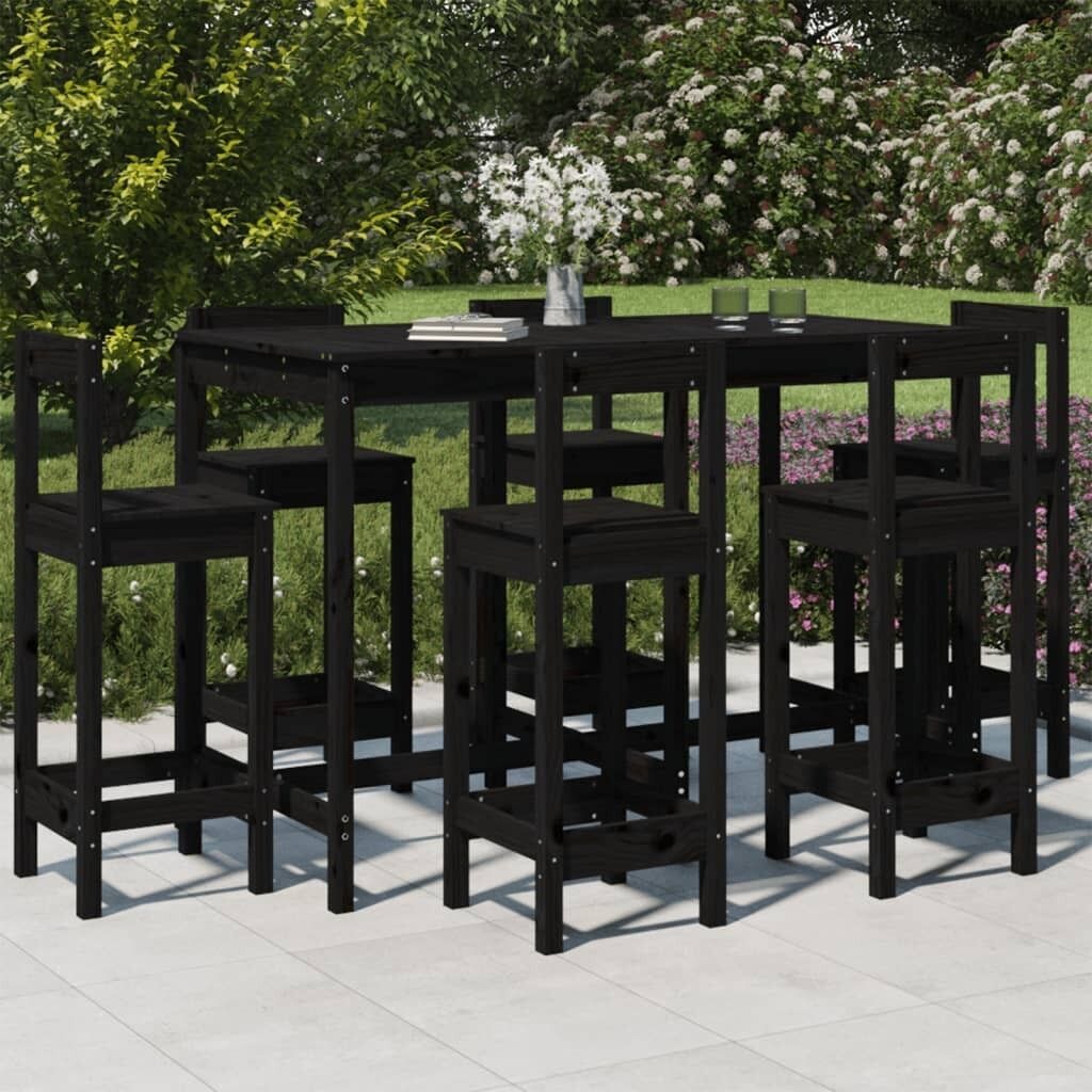 7 Piece Garden Bar Set Solid Pine Wood Price