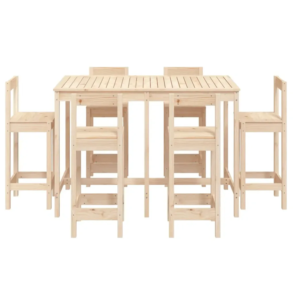 7 Piece Garden Bar Set Solid Pine Wood Price