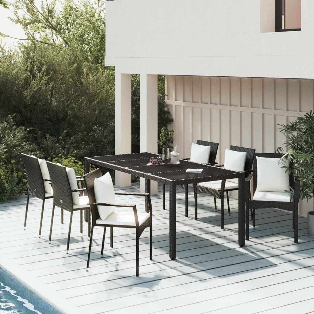 Garden Dining Set with Cushions Poly Rattan Price